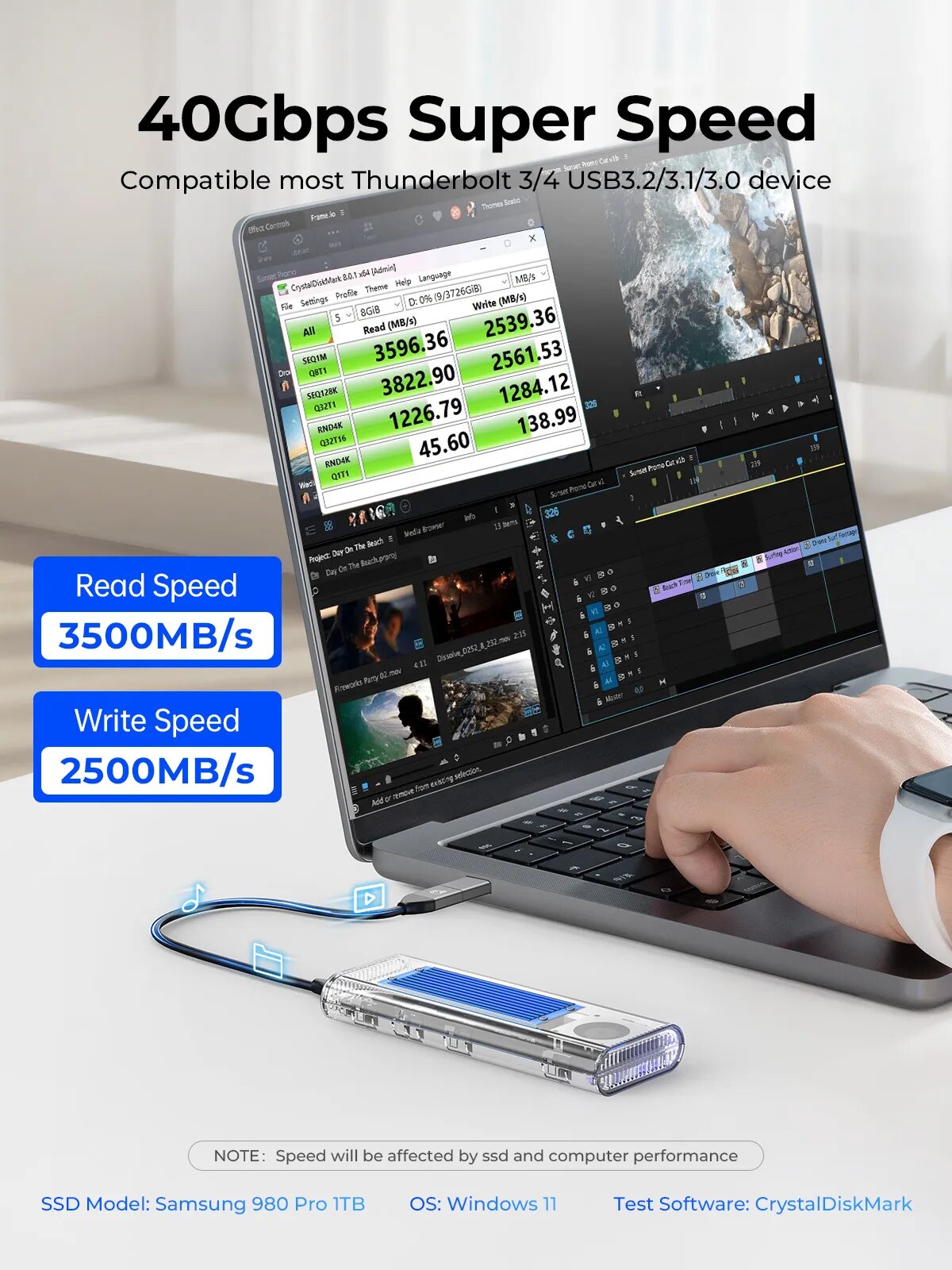 Custodia SSD ORICO 40Gbps USB4 - Thunderbolt 4 External Ssd 4Tb recensione e prezzo